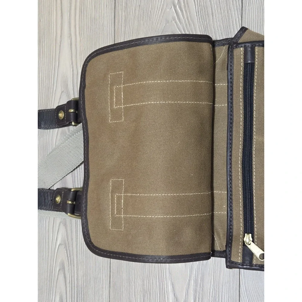 MULHOLLAND Brothers Canvas Leather Crossbody Messenger Bag Business Travel